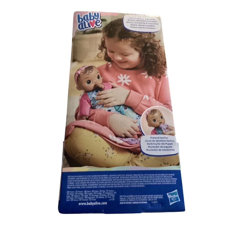 Baby Alive Soft n Cute Brunette Baby Doll Floral Onesie Teether Hasbro F7792‎